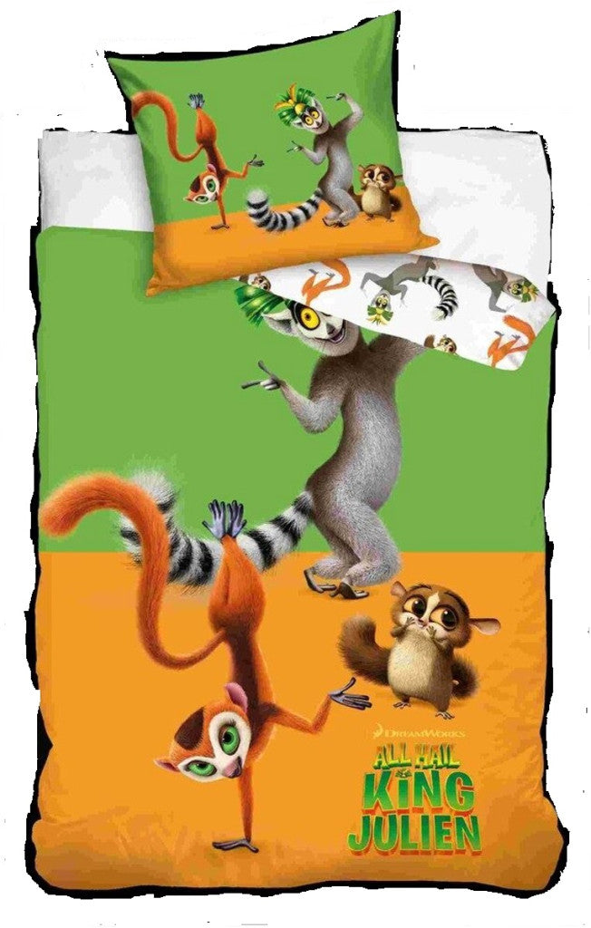 Madagascar KING JULIAN ágyneműhuzat garnitúra 140X200+70X90
