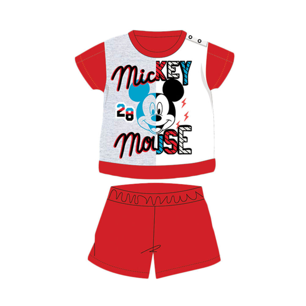 Nyári rövid ujjú pamut baba pizsama - Disney Mickey egér
