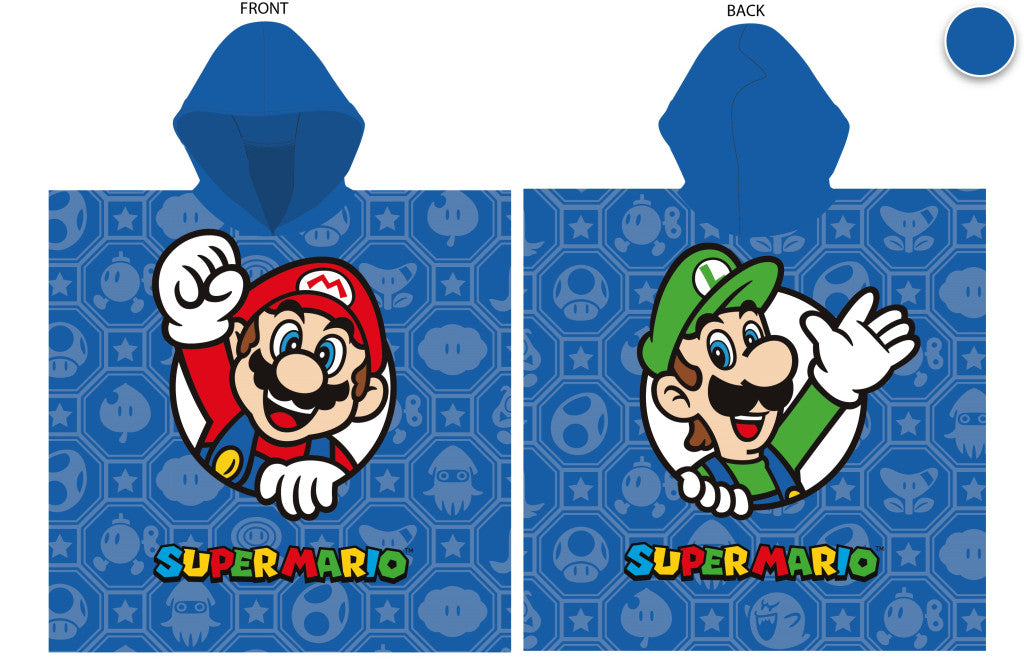 Super Mario 55x110 cm gyorsan száradó poncsó