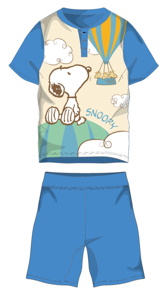 Snoopy rövid ujjú nyári pamut pizsama - gyerek jersey pizsama