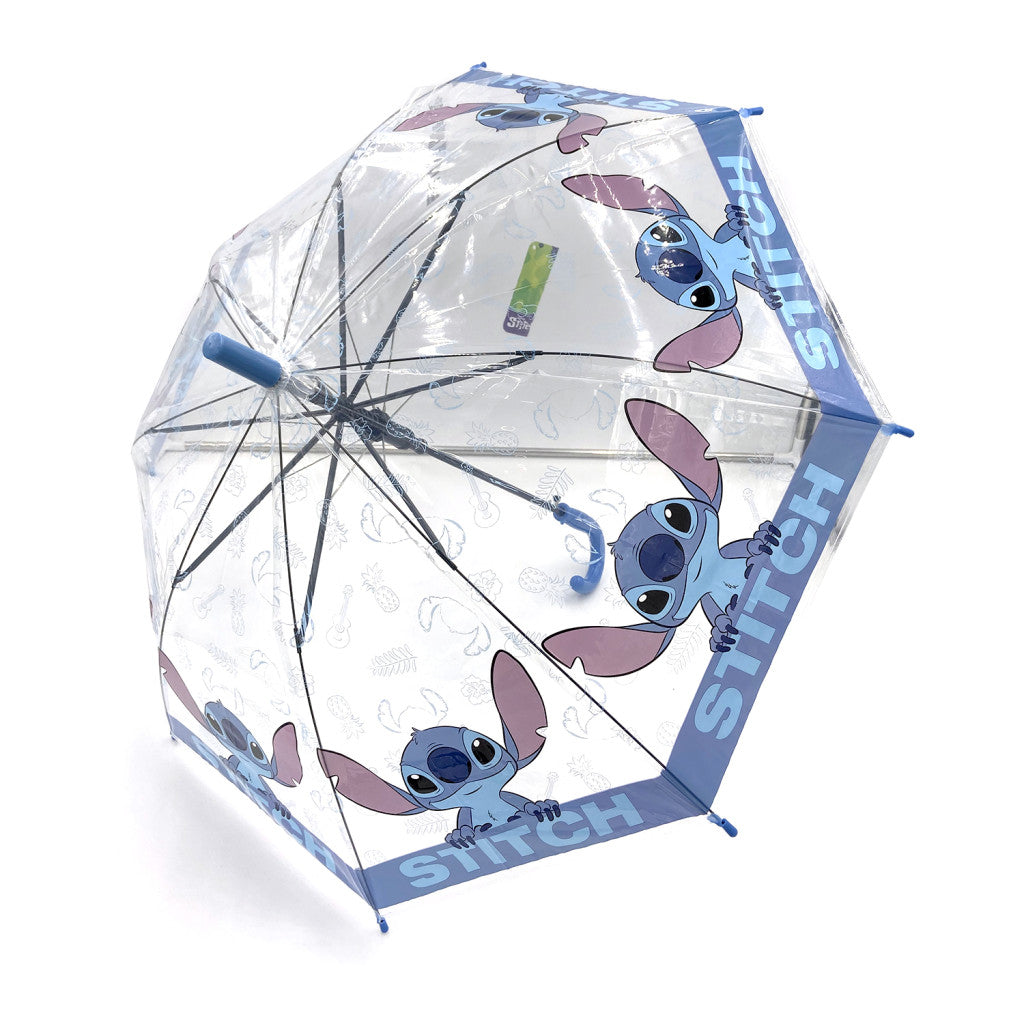Disney Stitch félautomata esernyő - 74cm - Átlátszó
