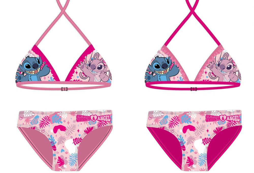 Stitch kétrészes fürdőruha kislányoknak - bikini háromszög felsőrésszel