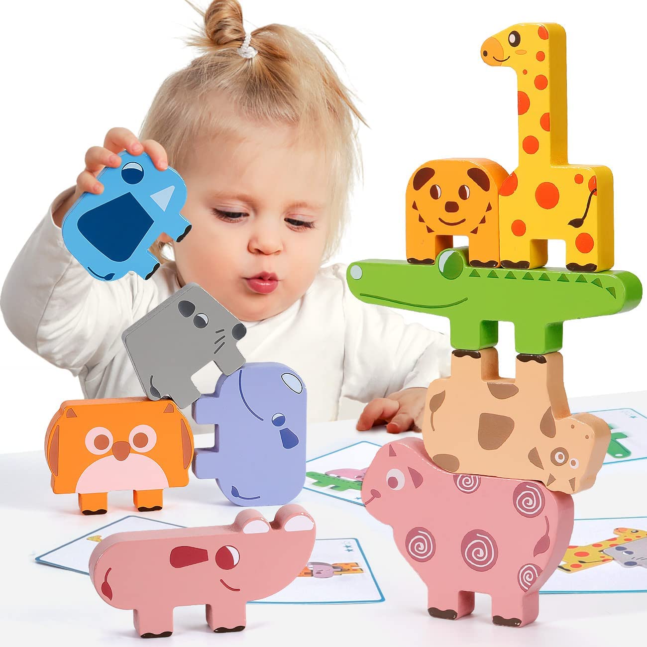 Montessori Állatfigurás Építőjáték Kártyákkal - .hu -