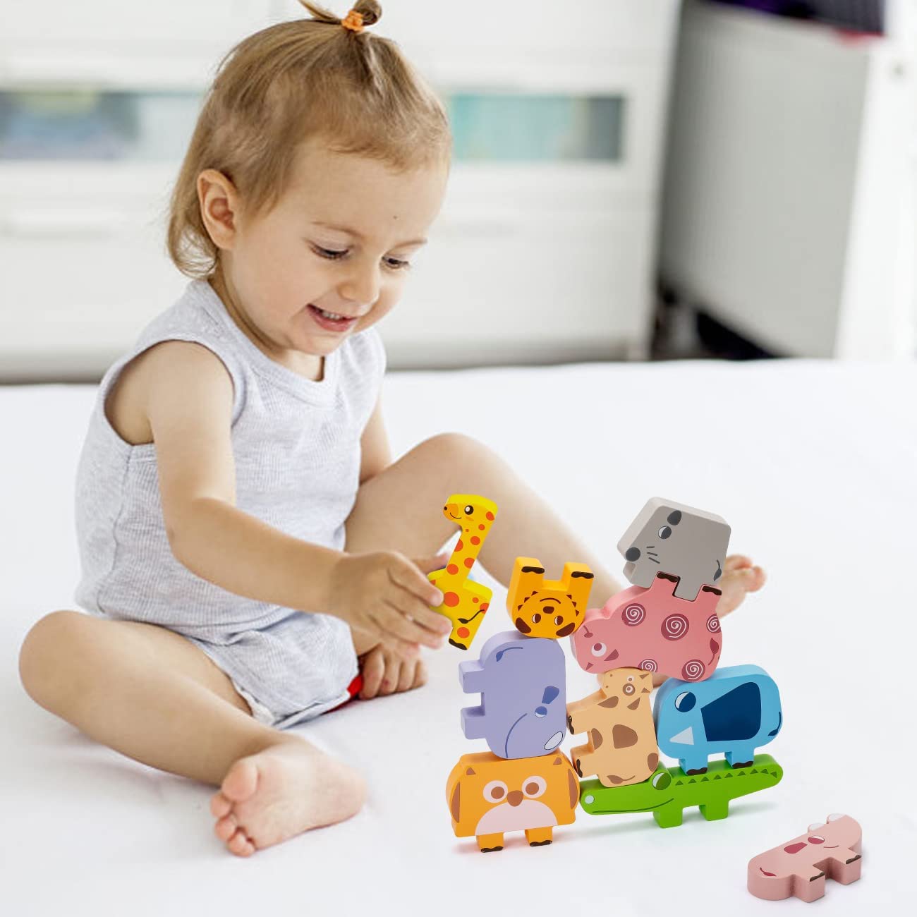 Montessori Állatfigurás Építőjáték Kártyákkal - .hu -