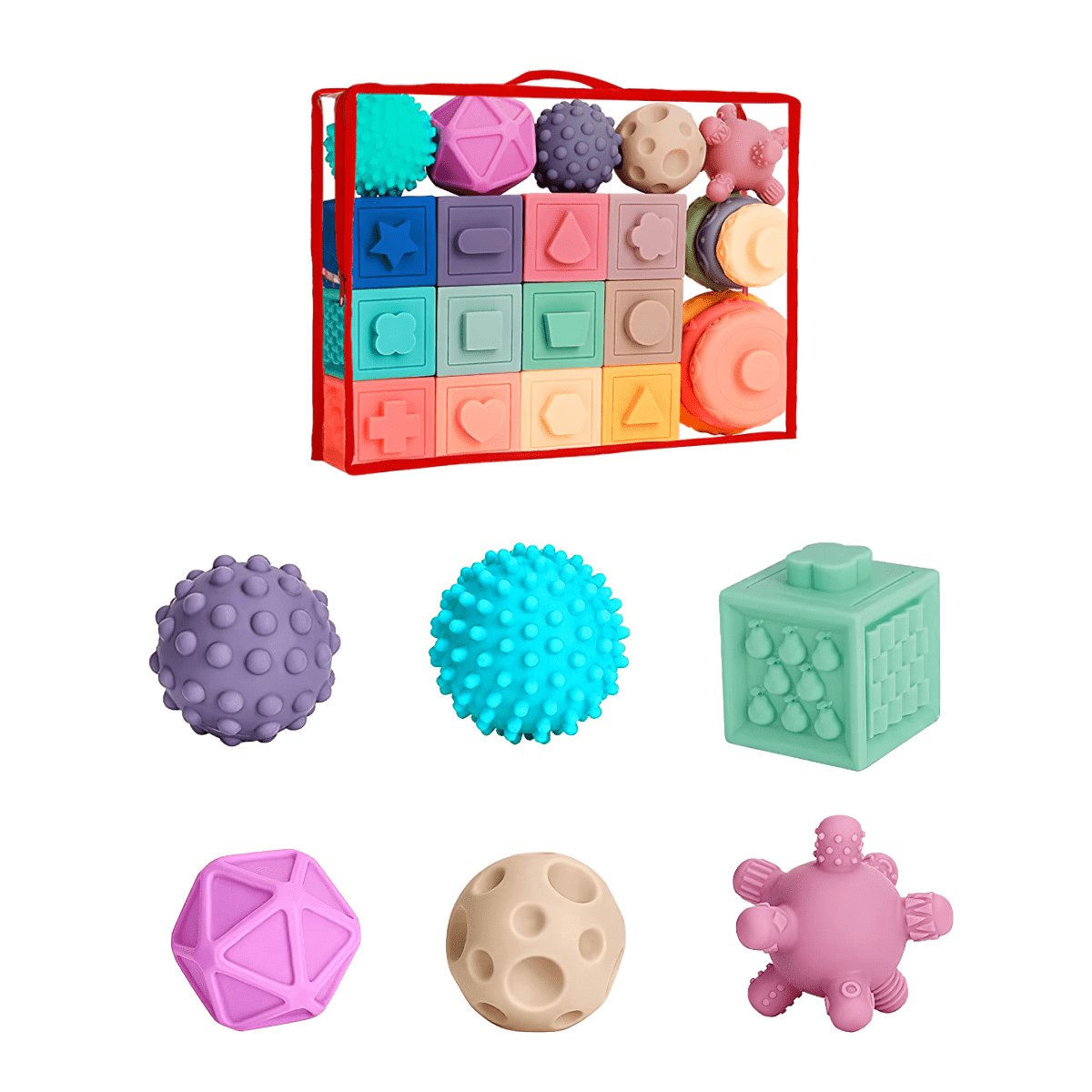 Montessori Puha Szenzoros építőjáték szett - .hu -