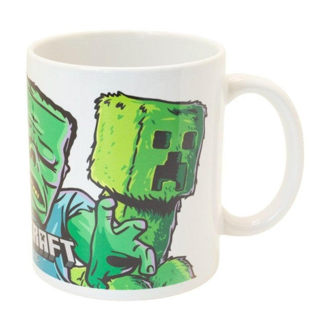 Minecraft zombie & creeper kerámia reggeliző bögre 325ML ajándék dobozban