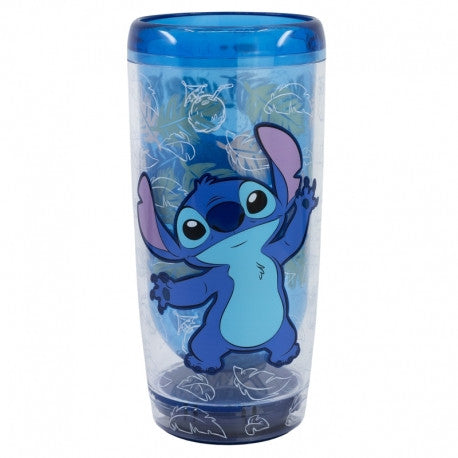 Duplafalú Műanyag Prémium Pohár 705ML Stitch Ohana (SmartGrip technológiával ellátott)