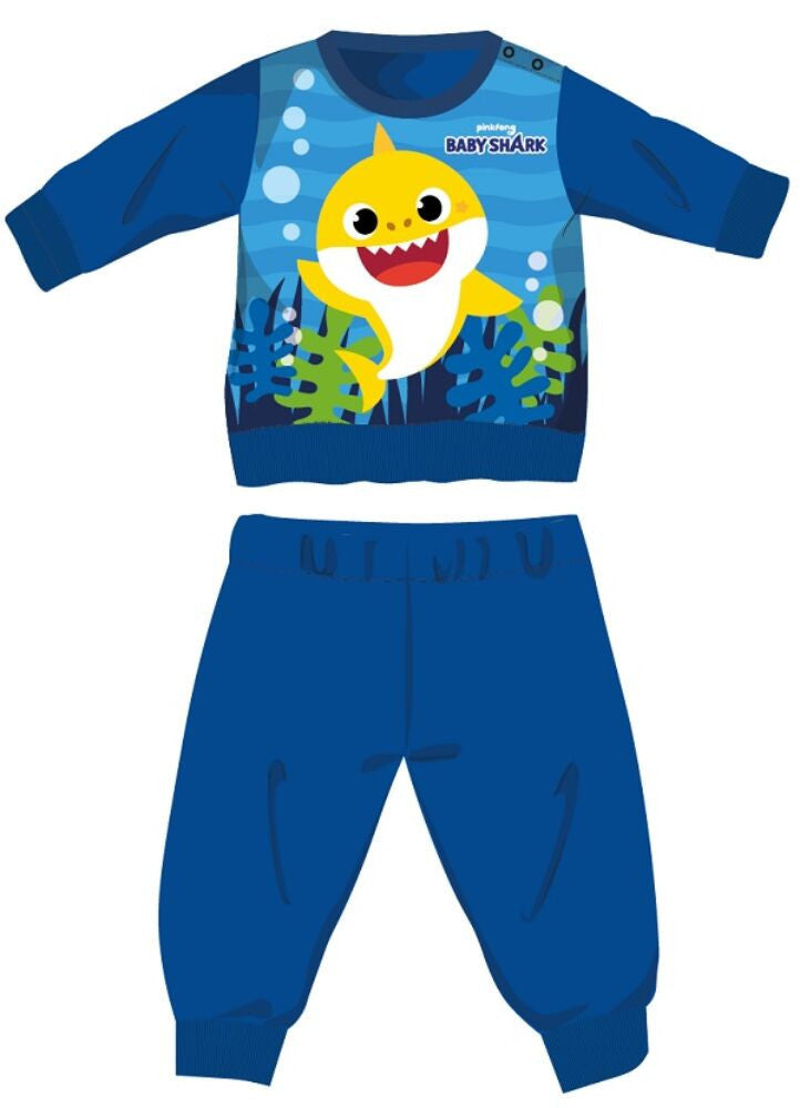 Baby Shark téli vastag baba pizsama - pamut flanel pizsama