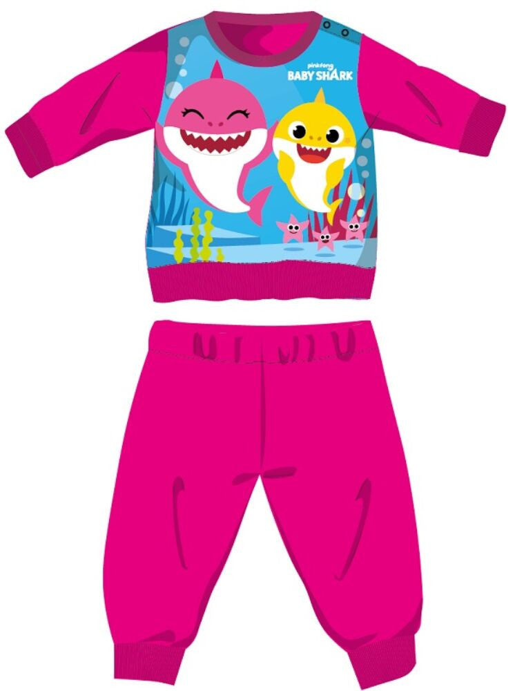 Baby Shark téli vastag baba pizsama - pamut flanel pizsama