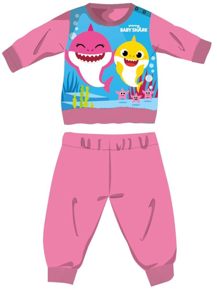 Baby Shark téli vastag baba pizsama - pamut flanel pizsama