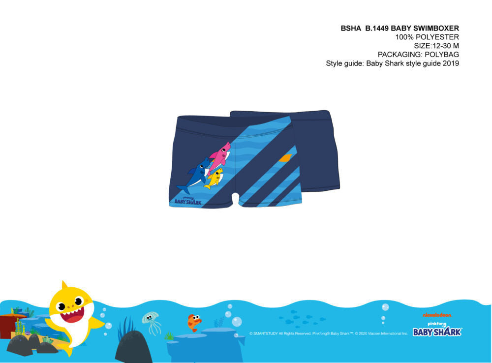 Baby shark baba fürdő boxer kisfiúknak