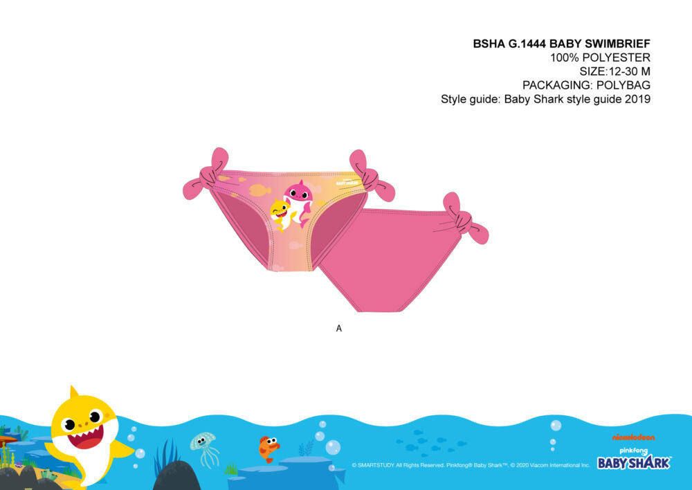 Baby Shark baba fürdőruha alsó kislányoknak