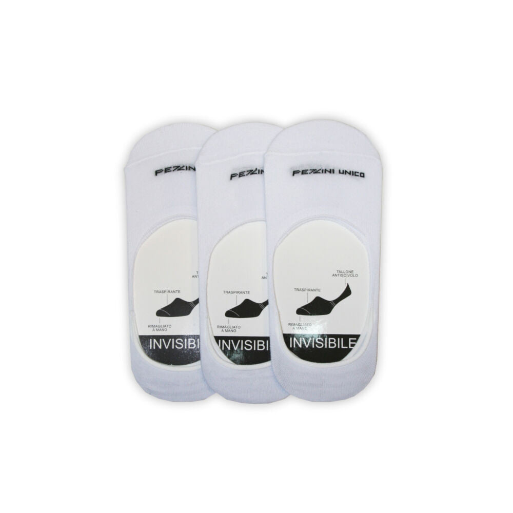 Pezzini unisex szilikonos titokzokni - 3 pár/csomag - pamut titokzokni - fehér