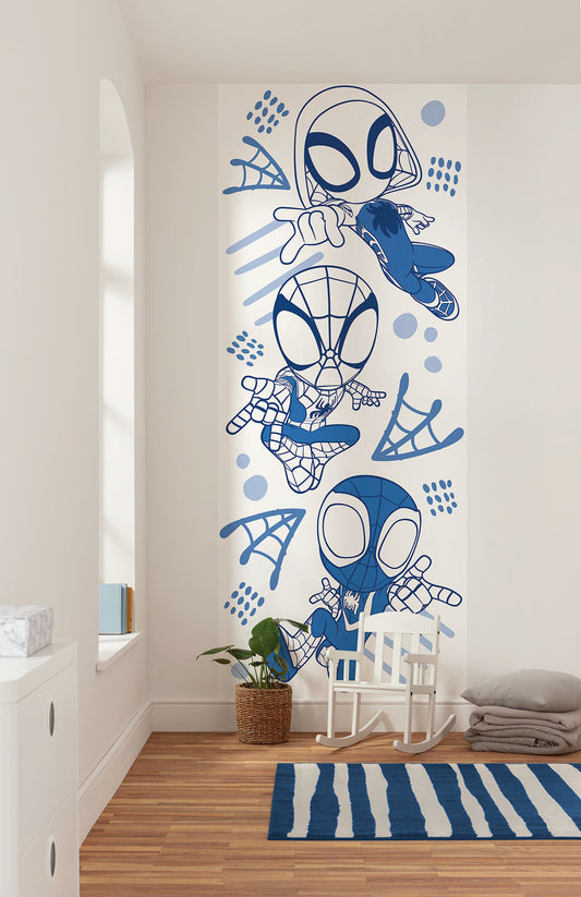 Marvel Spidey and His Amazing Friends Blue Lines – Tapéta