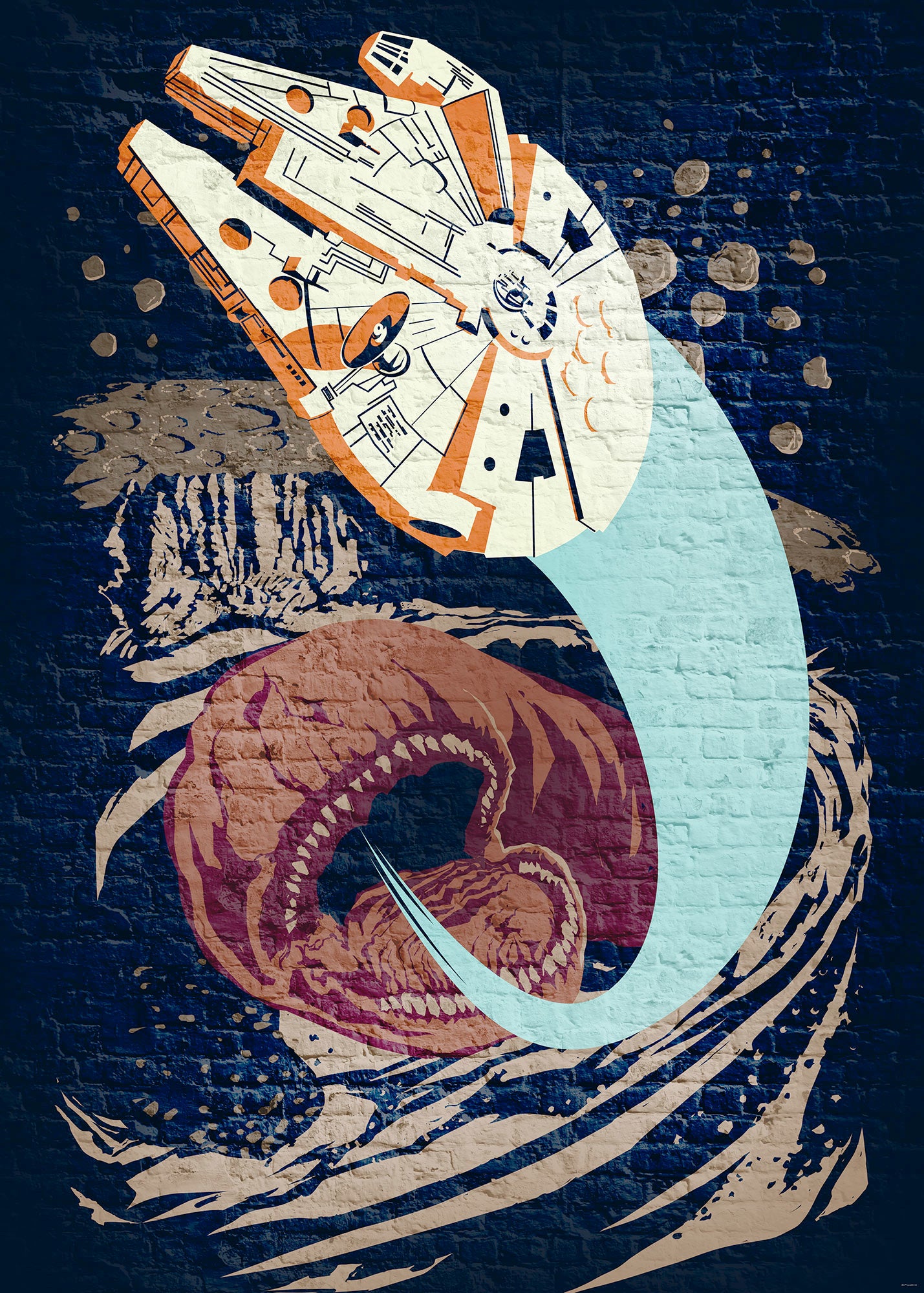 Star Wars Classic Concrete Asteroid Worm – Tapéta