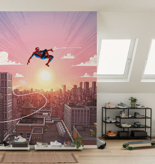 Marvel Spider-Man Swinging Through the Air – Tapéta