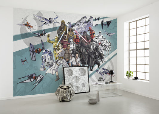 Star Wars Cartoon Collage Wide – Tapéta