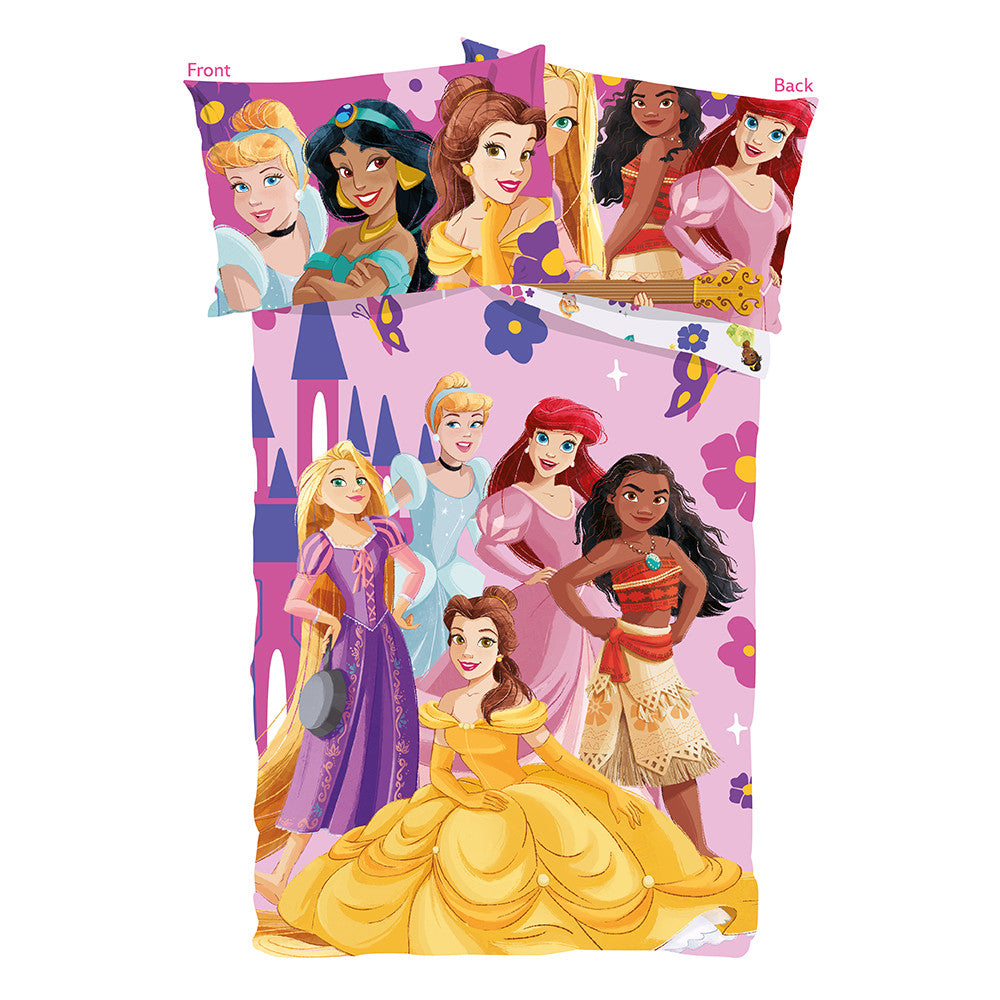 Disney Hercegnők gyerek ágyneműhuzat garnitúra 100% pamut - 100*135cm + 40x60cm