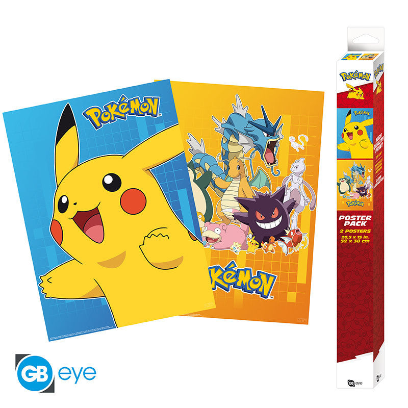 Pokemon Set 2 Poszter Chibi 52x38cm Colourful Characters