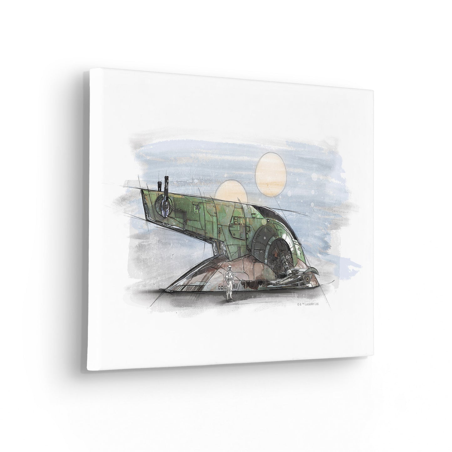 Star Wars Boba Fett Spaceship Sketch – Vászonkép