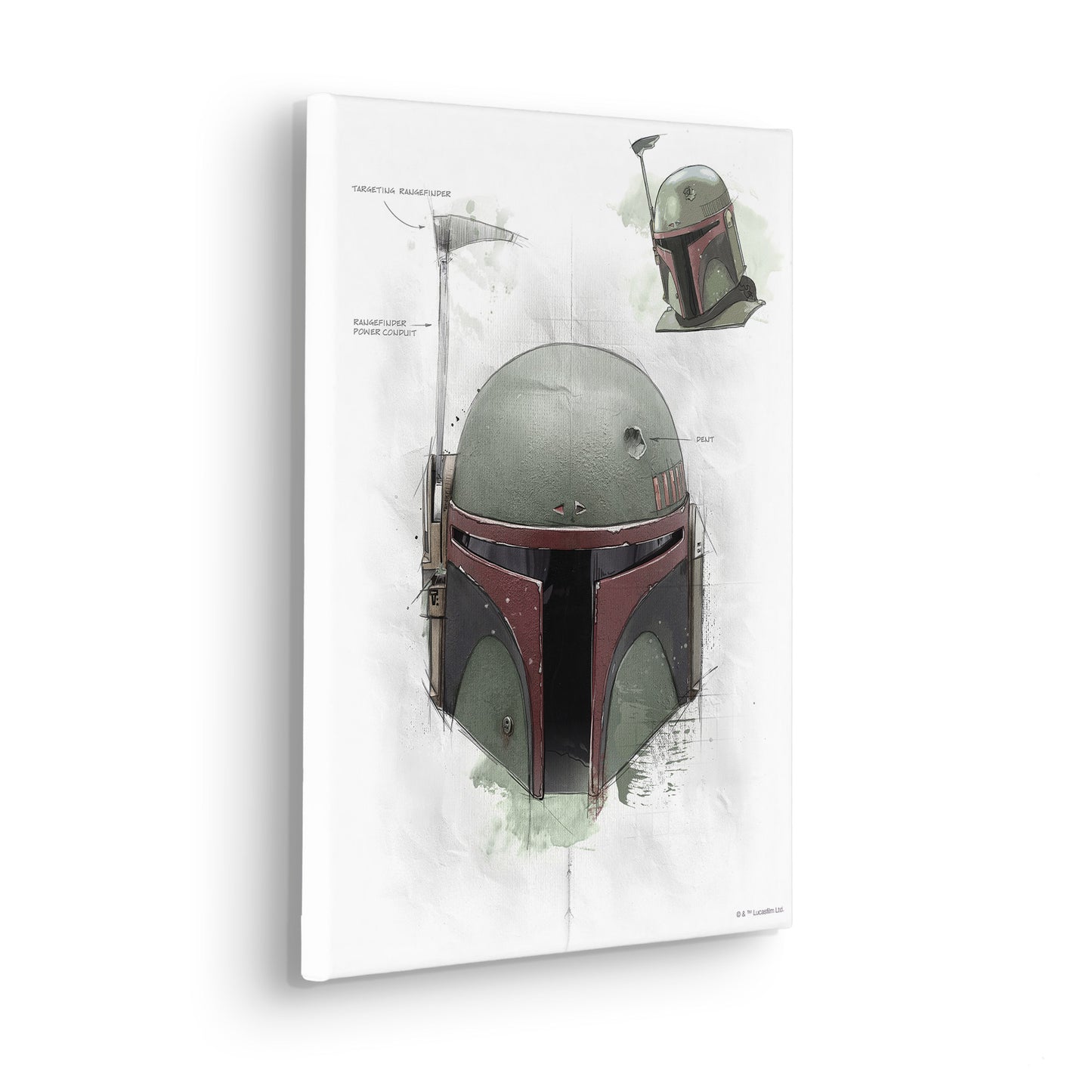 Star Wars Boba Fett Helmet Sketch – Vászonkép
