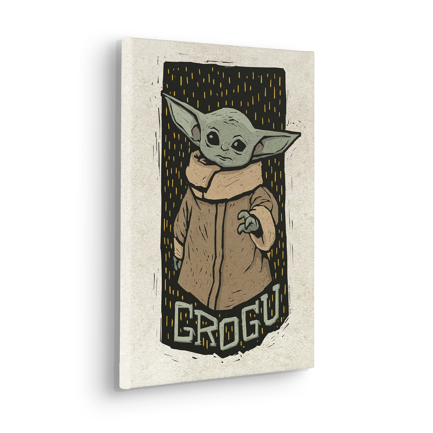 Star Wars The Mandalorian Grogu Lino-Cut – Vászonkép