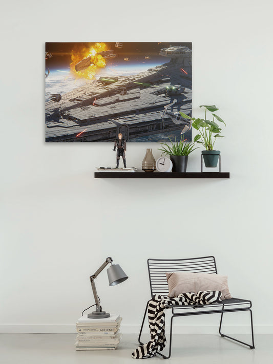 Star Wars The Mandalorian Space Fight – Vászonkép