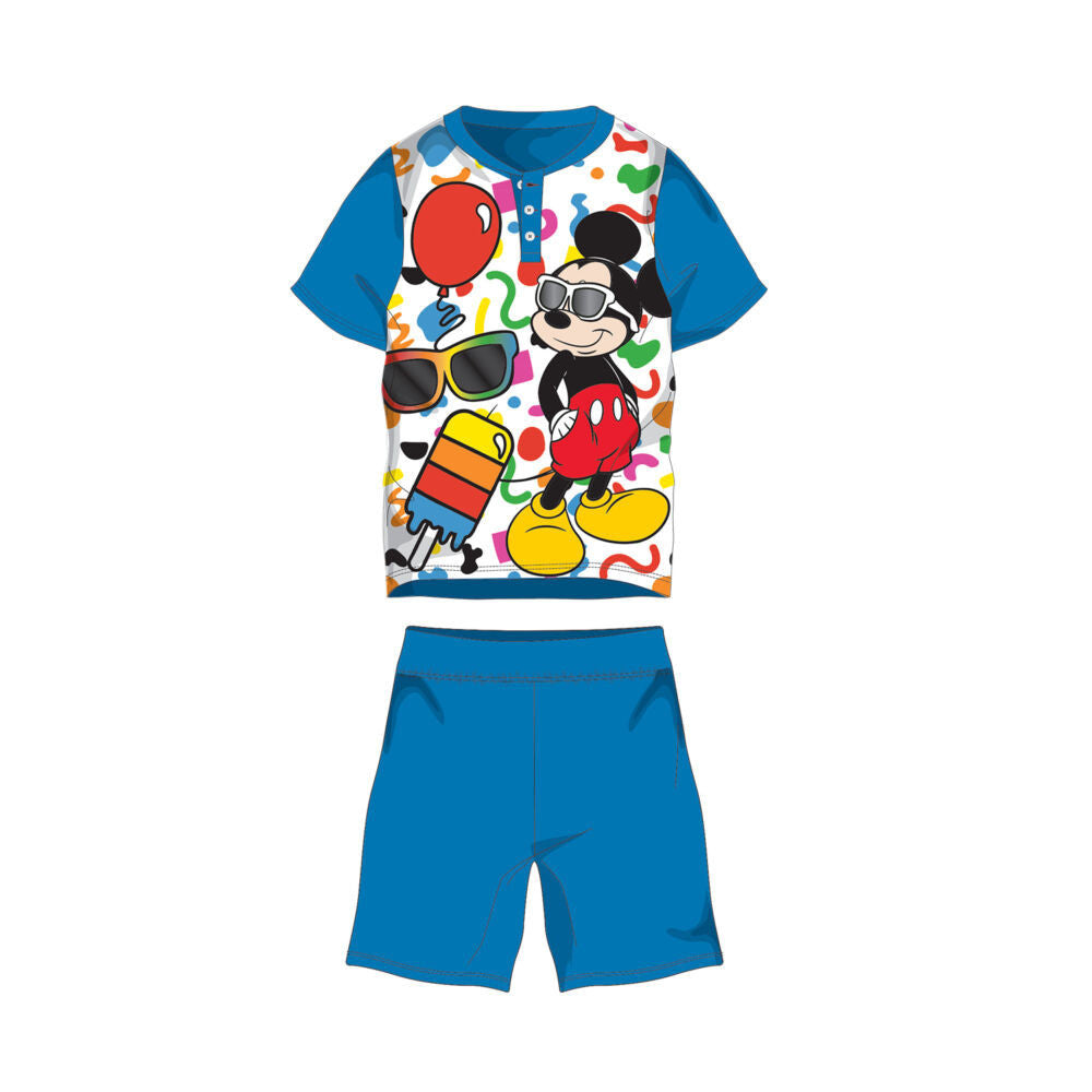 Nyári rövid ujjú gyerek pamut pizsama - Disney Mickey egér