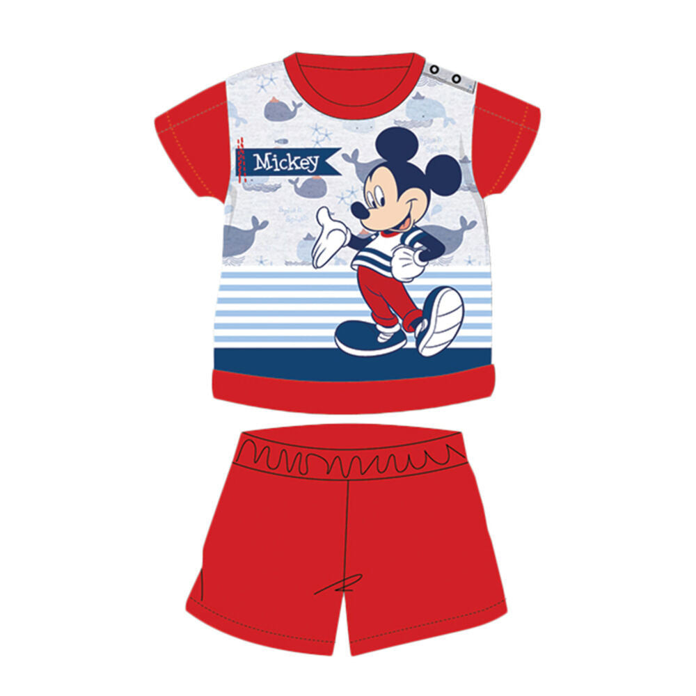 Nyári rövid ujjú pamut baba pizsama - Disney Mickey egér