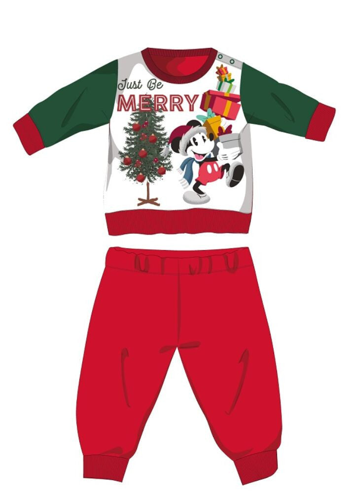 Disney Mickey egér téli vastag karácsonyi baba pizsama - pamut flanel pizsama