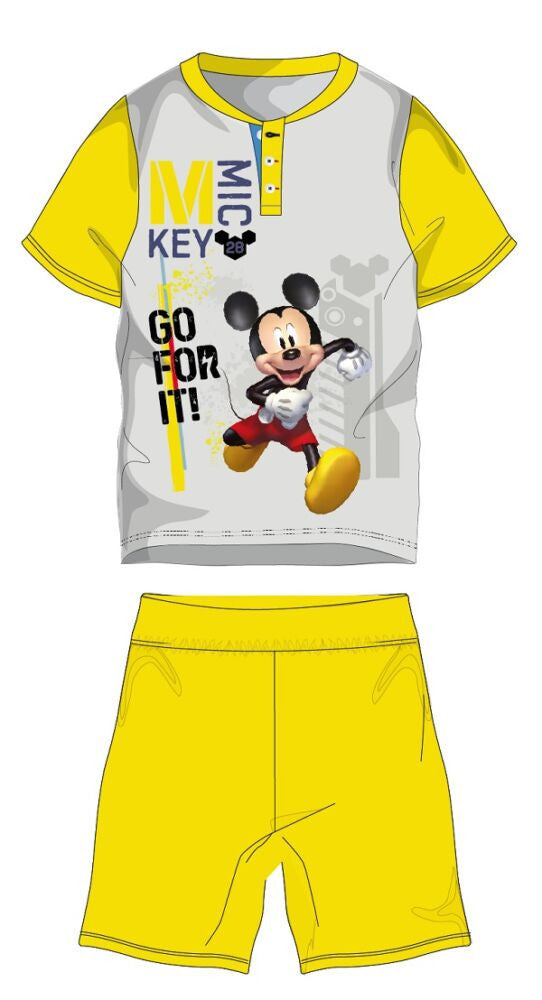 Disney Mickey egér nyári rövid ujjú gyerek pizsama - pamut jersey pizsama
