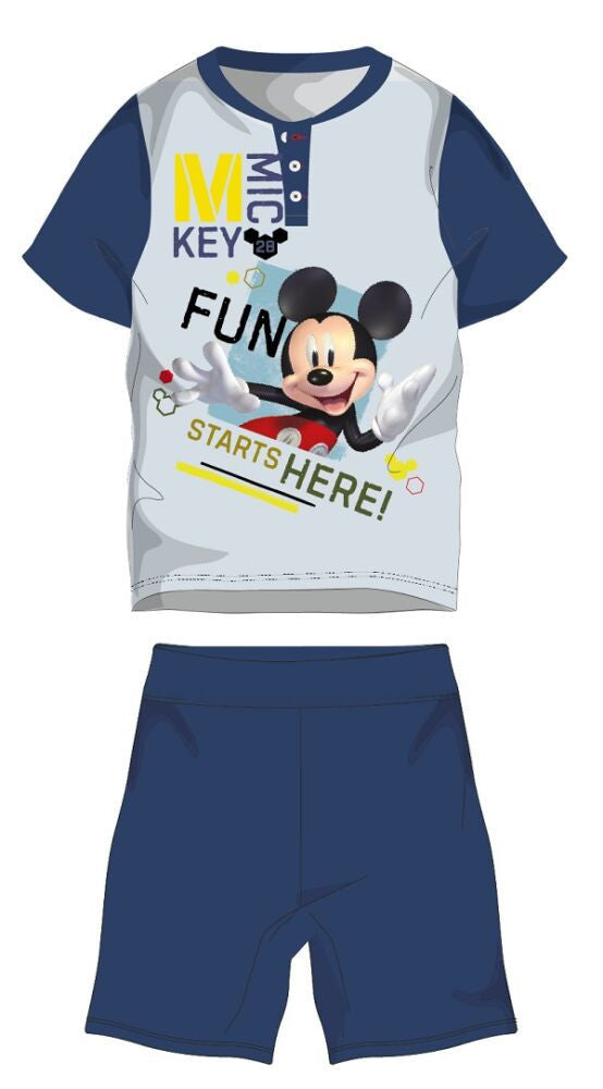 Disney Mickey egér nyári rövid ujjú gyerek pizsama - pamut jersey pizsama