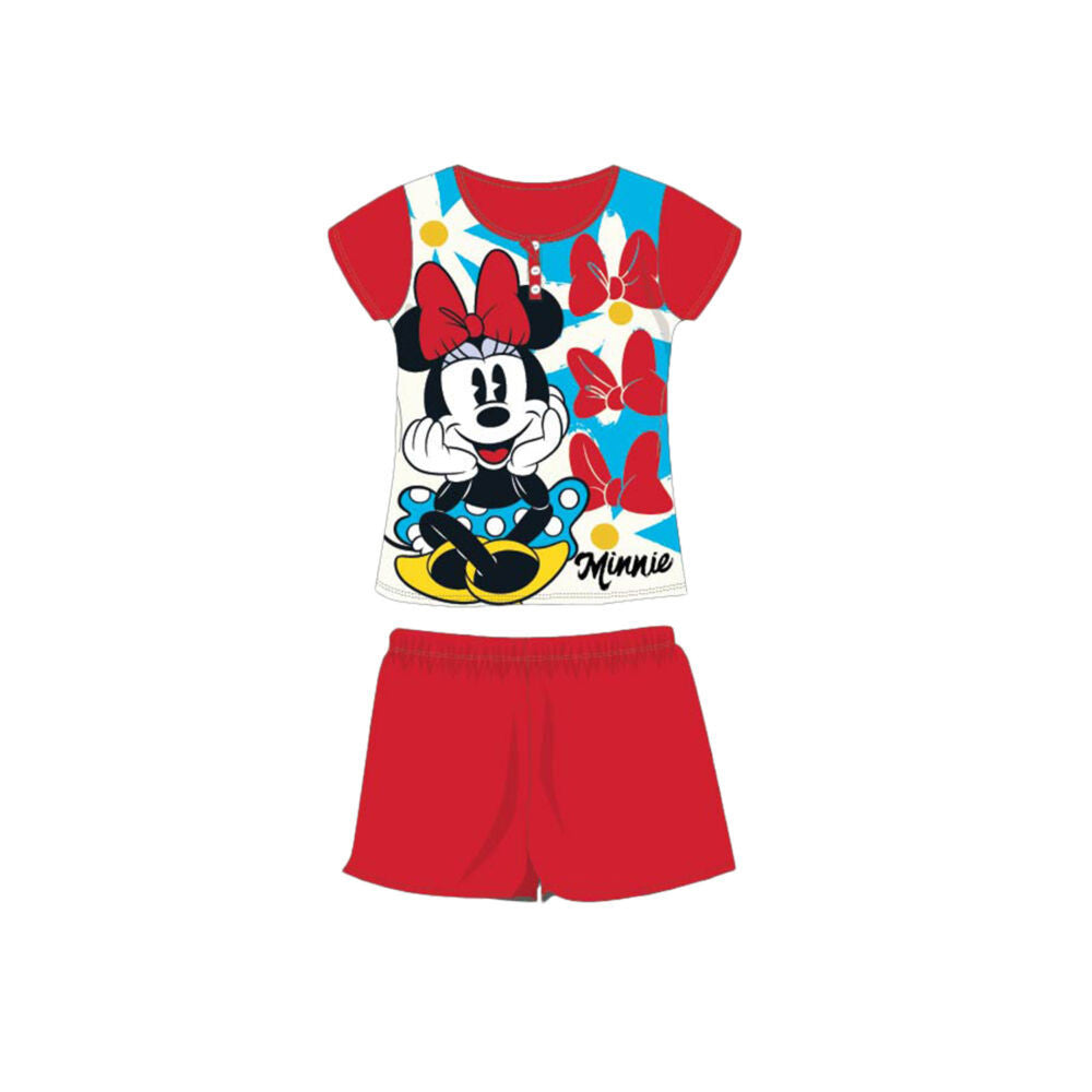 Nyári rövid ujjú gyerek pamut pizsama - Disney Minnie egér