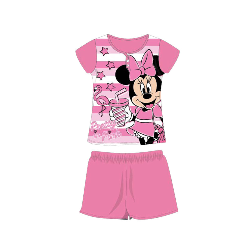 Nyári rövid ujjú gyerek pamut pizsama - Disney Minnie egér