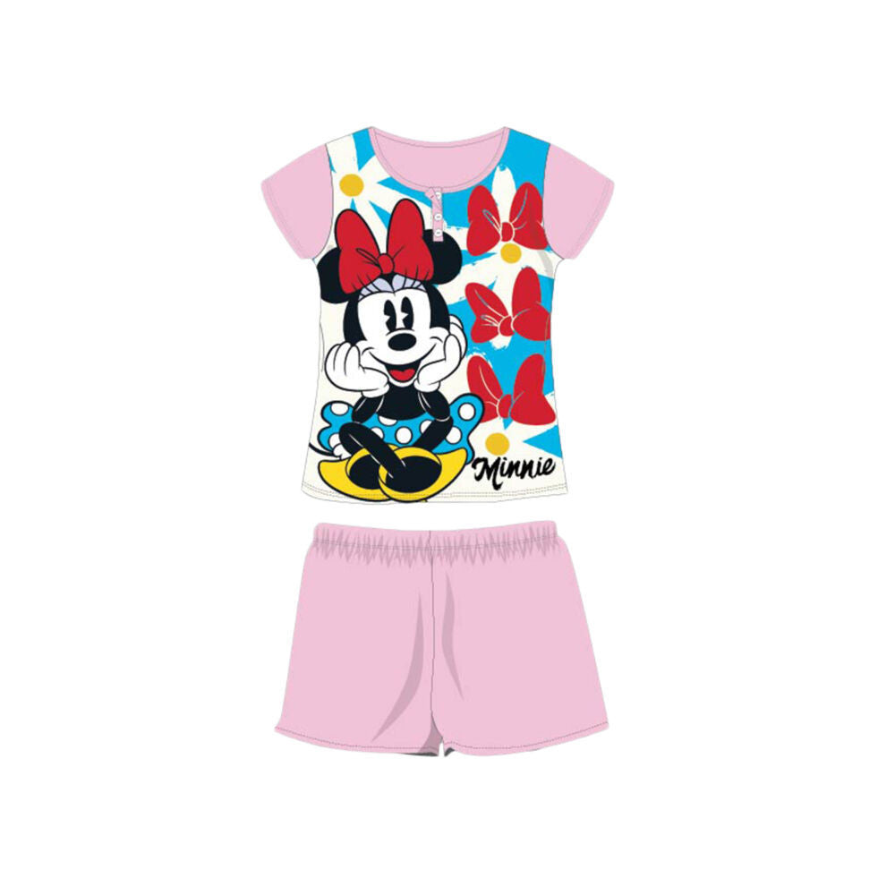 Nyári rövid ujjú gyerek pamut pizsama - Disney Minnie egér
