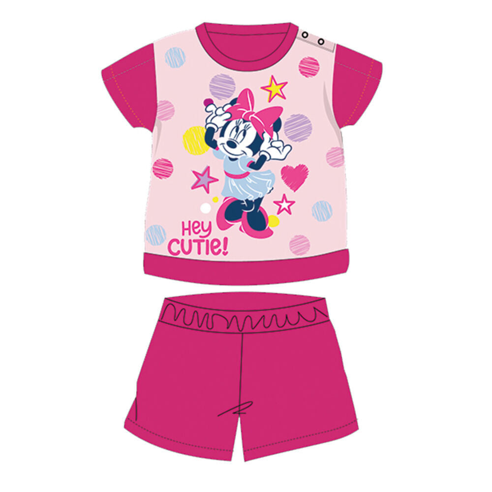 Nyári rövid ujjú pamut baba pizsama - Disney Minnie egér