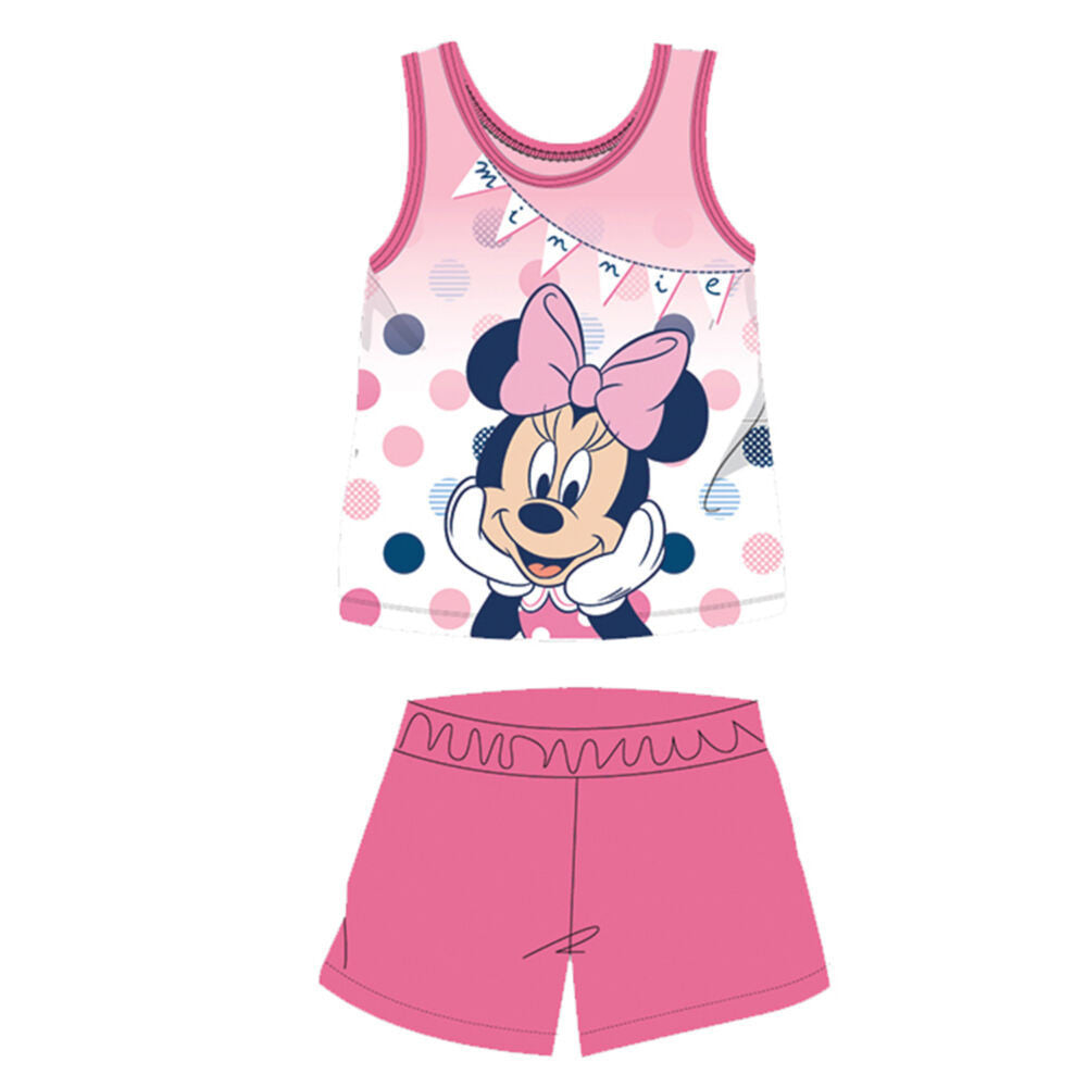 Nyári ujjatlan pamut baba pizsama - Disney Minnie egér