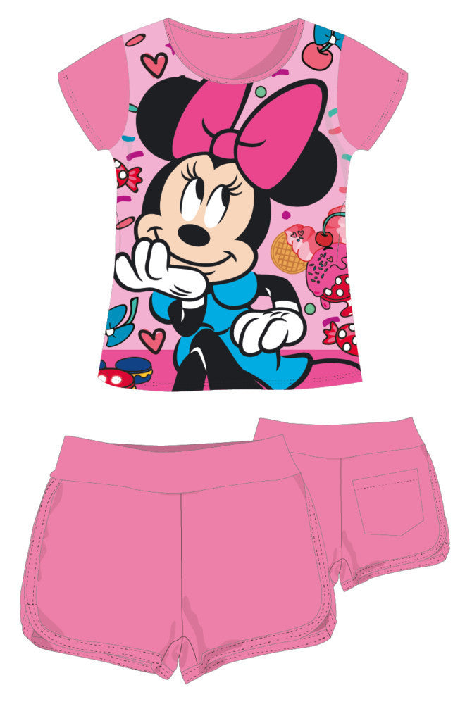 Disney Minnie egér pamut nyári együttes - póló-rövidnadrág szett