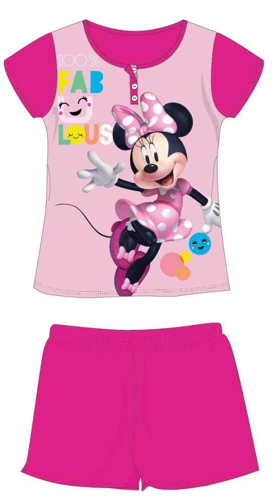 Disney Minnie egér nyári rövid ujjú gyerek pizsama - pamut jersey pizsama