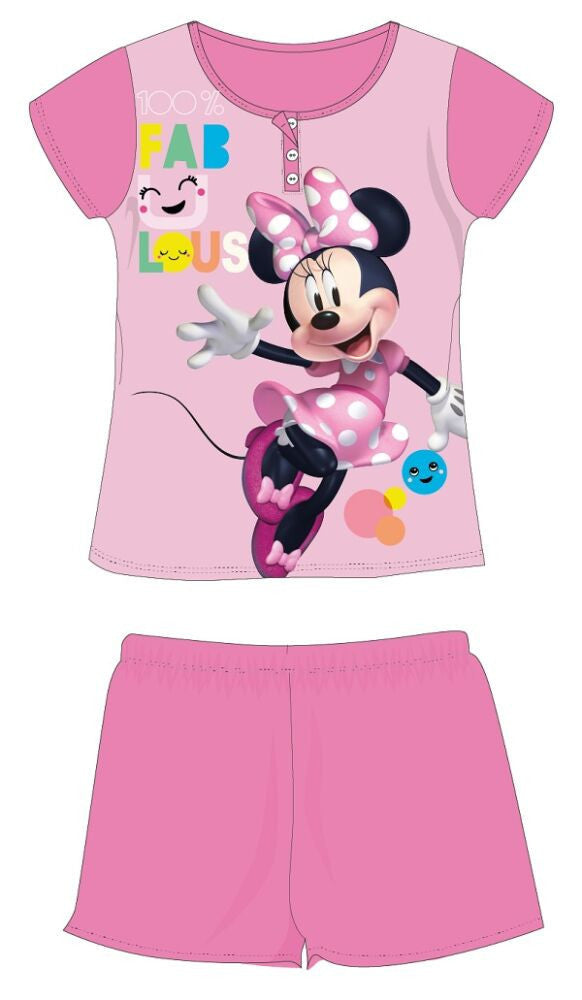 Disney Minnie egér nyári rövid ujjú gyerek pizsama - pamut jersey pizsama