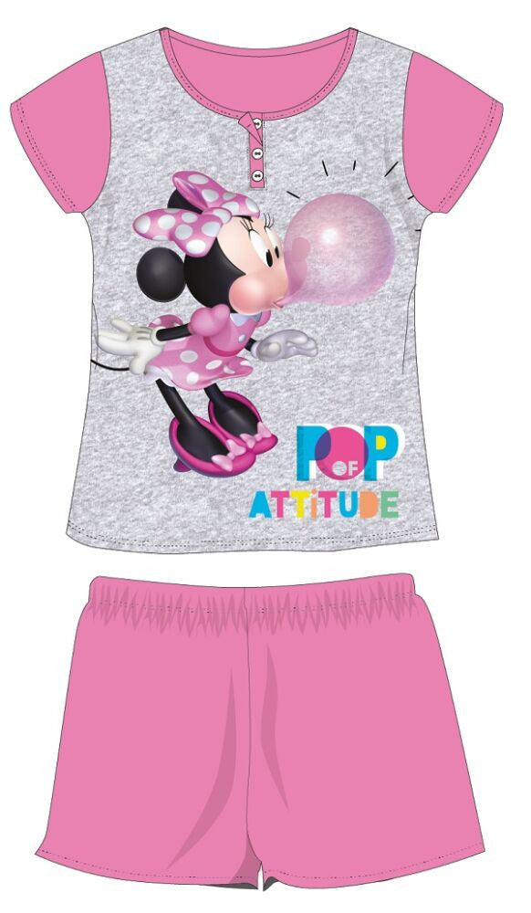 Disney Minnie egér nyári rövid ujjú gyerek pizsama - pamut jersey pizsama