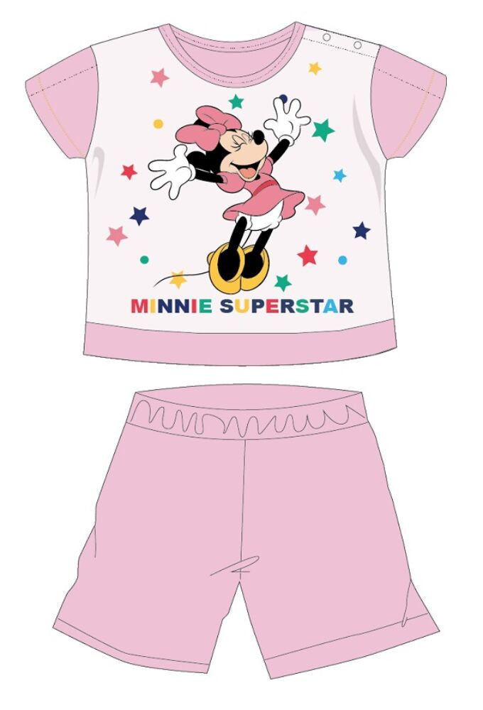 Disney Minnie egér nyári rövid ujjú baba pizsama - pamut jersey pizsama