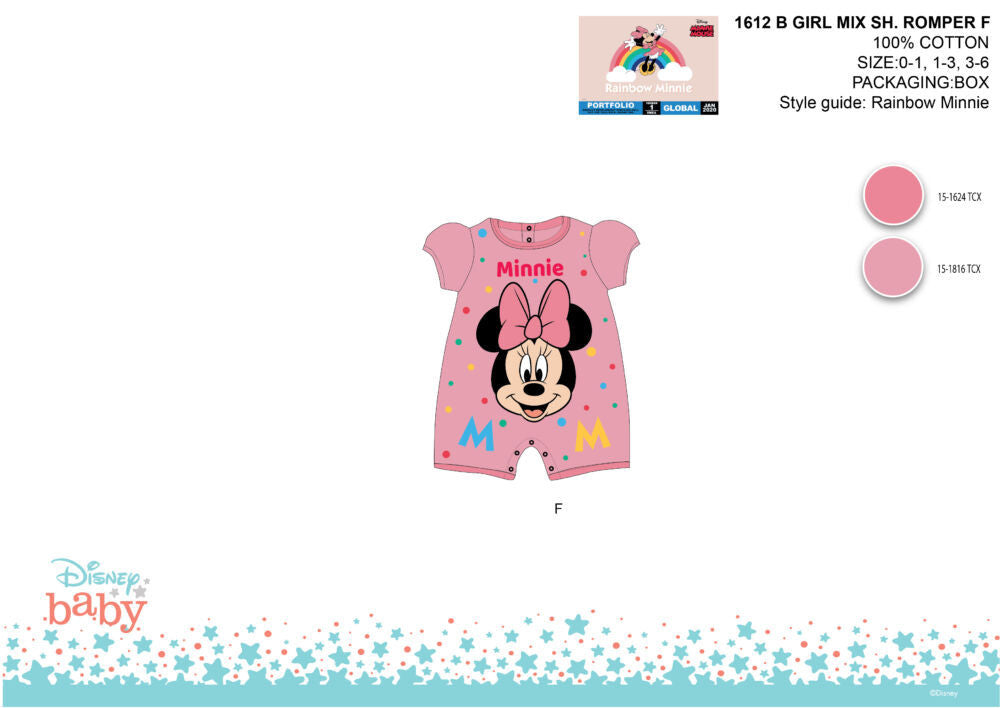 Disney Minnie egér nyári baba rugdalózó