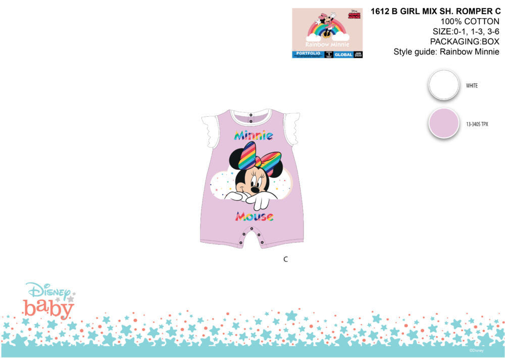 Disney Minnie egér nyári baba rugdalózó