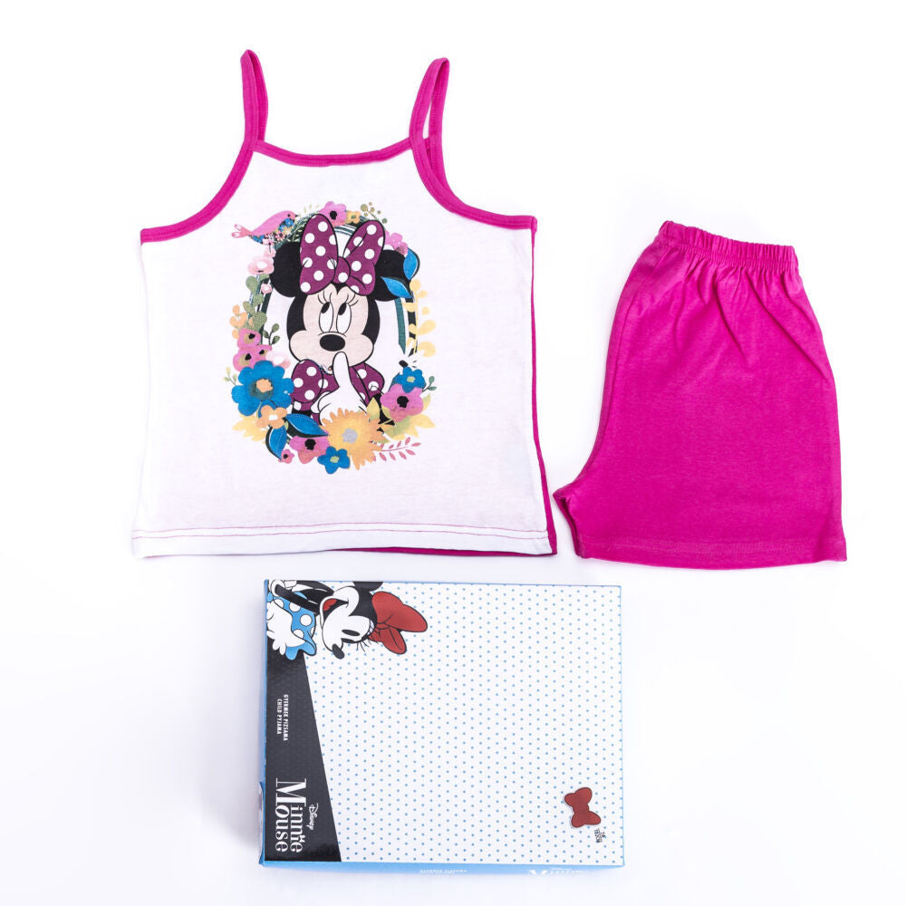 Minnie egér kislány pamut pizsama - ujjatlan pizsama - nyári együttes - pink