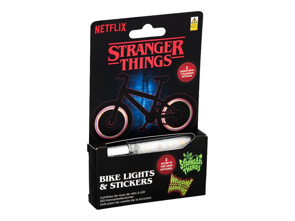 Stranger Things LED világító szelepsapka biciklire/autóra + matricák