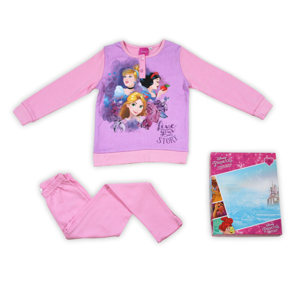 Téli pamut gyerek pizsama - Disney Hercegnők