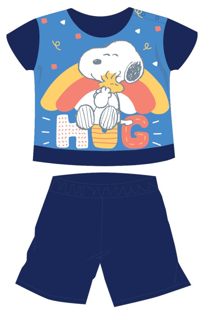 Snoopy rövid ujjú nyári pamut baba pizsama