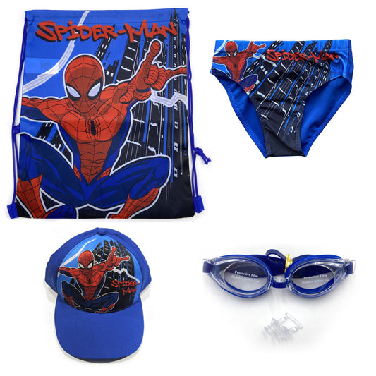 Pókember web swing 4 részes strand szett (tornazsák+baseball sapka+fürdőnadrág+úszószemüveg)