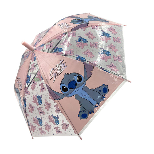 Disney Stitch félautomata esernyő - 74cm - Rózsaszín